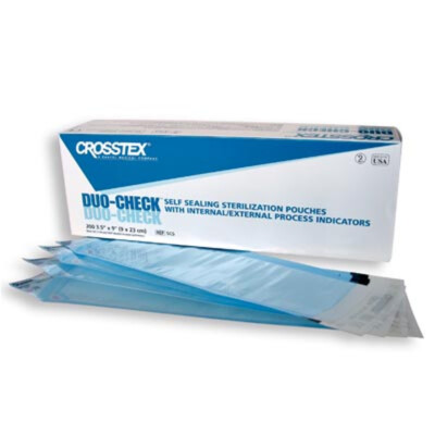 Crosstex SCL Duo-Check Self-Sealing Sterilization Pouches 7.5'' X 13'' 200/Bx