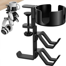 4 in 1 Desk Cup Holder with Headphone Hanger and Controller Stand