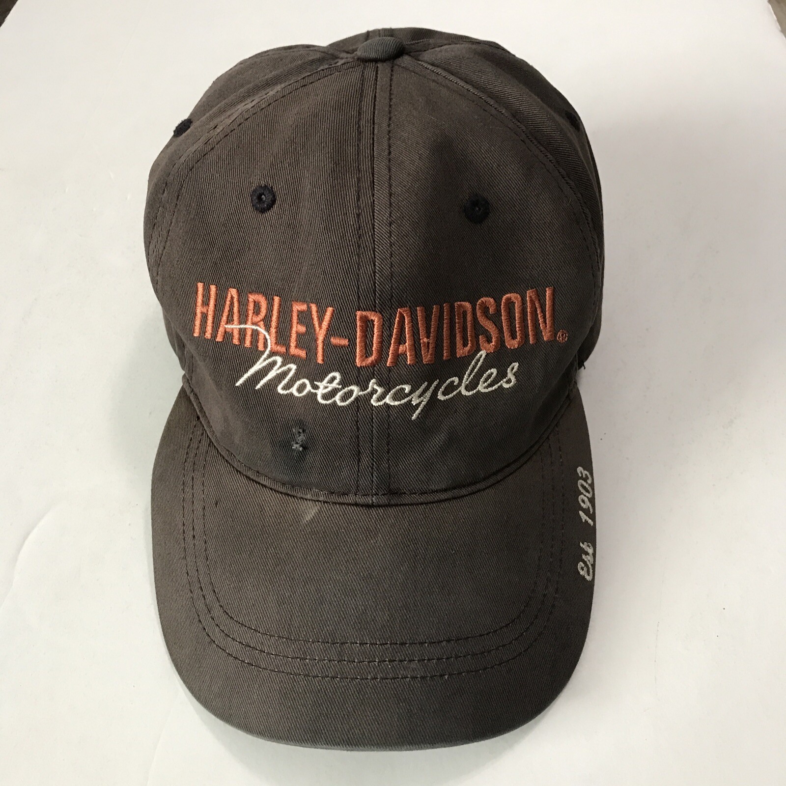 Harley Davidson  Fitted Cotton Ball Cap with Embroidered Logo XL Distressed