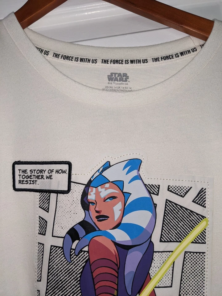 NUEVA Camiseta para Niños Disney Parks Star Wars Ahsoka Tano Mujer de la Galaxia Talla 14 Foto 2 de 4