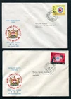 1969/70 Hong Kong QEII 2 x sets stamps on 2 x FDC First Day Covers