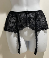 Vtg 80s Victoria's Secret Garter Belt, Lace, Black