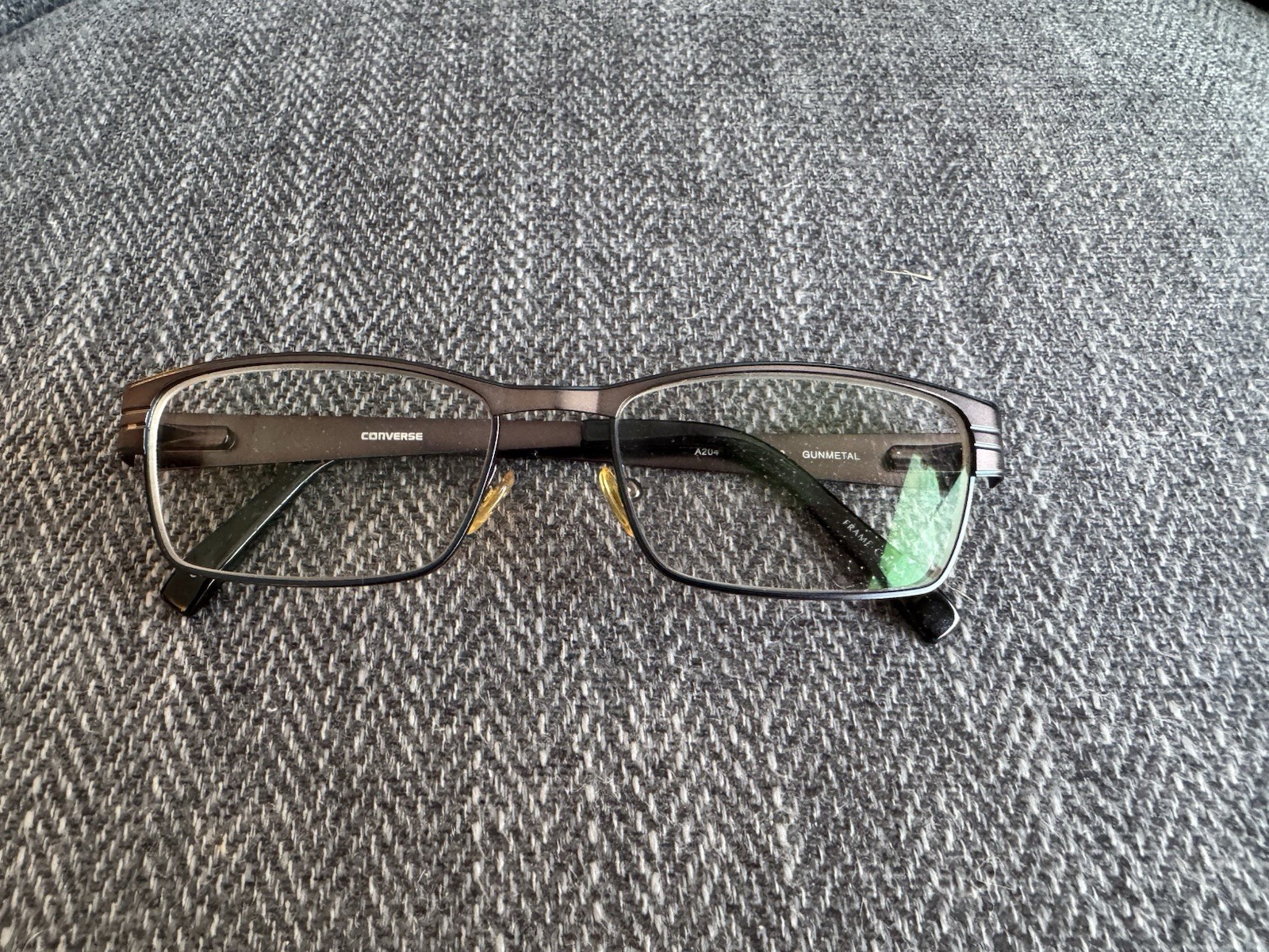 Converse Eyeglasses Frames Gunmetal A204 54-17-140 Rectangular Used thumbnail 2