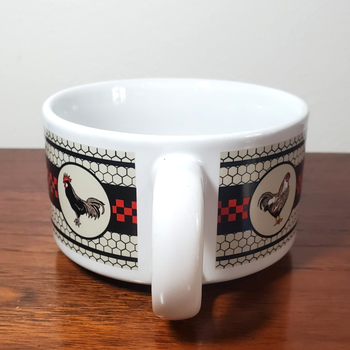 Rooster And Chicken Wire Coop Houston Harvest Soup Mug w/ salt and pepper shaker