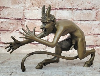 Satyr Diablo Faun Erotic Vienna Austria Art Bronze Sculpture Statue Figure Gift