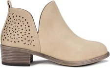 Vepose Women’s Short Ankle Boots Low Heel Western Cutout Booties –US Size 7.5