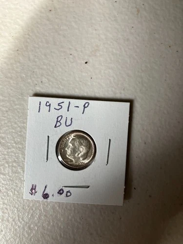 Roosevelt silver dime 1951-P BU