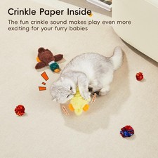 Cat Toys Catnip Crinkly Sound 2 Pcs, Mess-Free Stuffless Kitten Toy, Durable ...