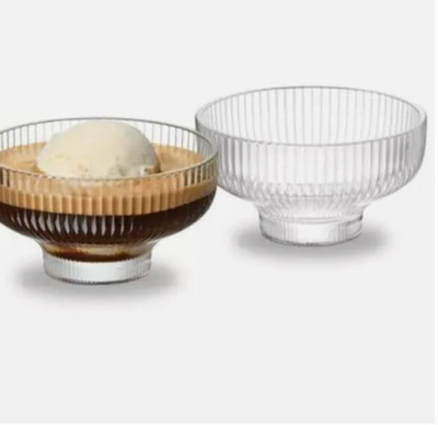 NIB NESPRESSO BARISTA COLLECTION Affogato Glass Bowls Set of 2 Dessert Bowls