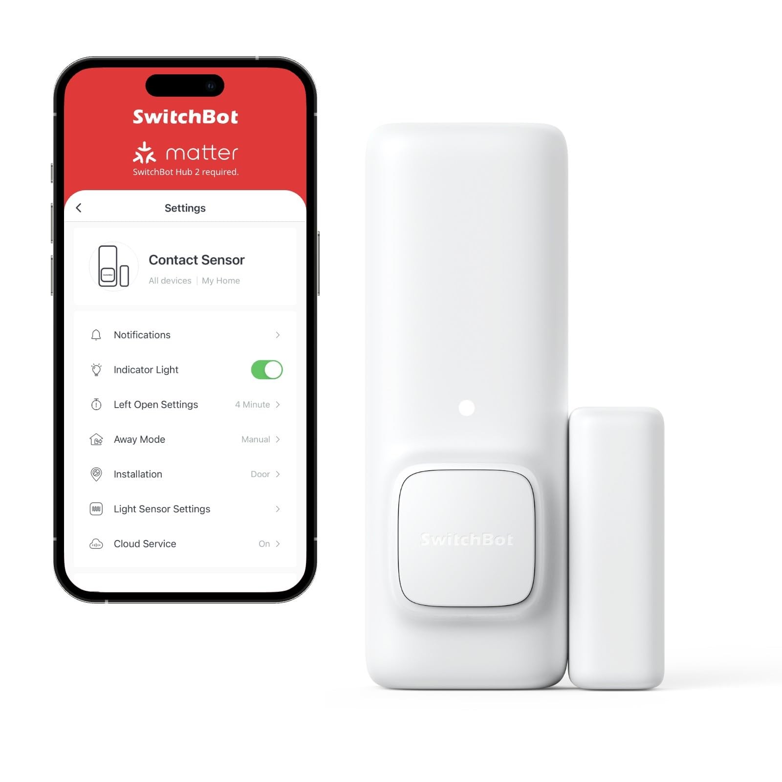 SwitchBot - Sensore di contatto intelligente per allarme di porte e finestre, wi