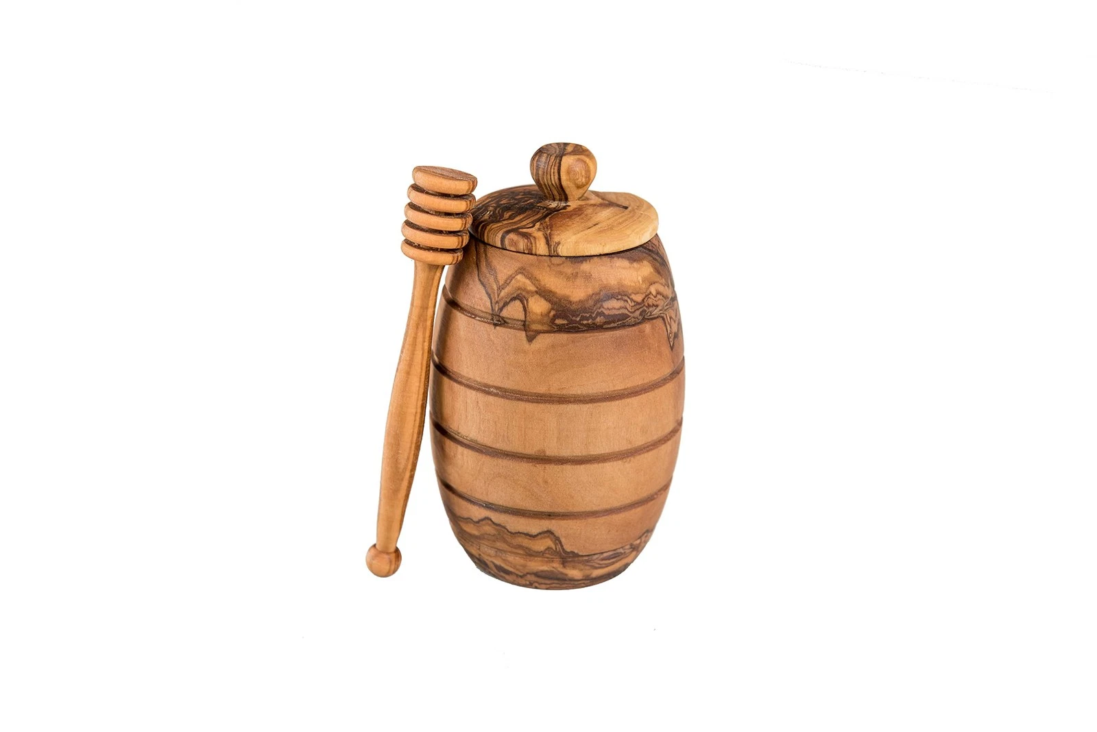 Lipper International Olive Wood Honey Pot - Thumbnail 2