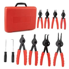 10-Piece Snap Ring Pliers Set, Heavy Duty Internal & External Circlip Pliers 