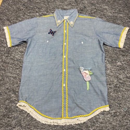 Vintage Big Mac Chambray Shirt Patchwork Flower Butterfly Ric Rac ...