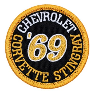 1969 Chevrolet Corvette Stingray Embroidered Patch Black/Yellow Gold Iron/Sew-On