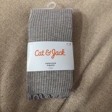 Cat Jack Black Footless Dance Tights Girls Size 7-10- Grey NWT