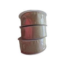 CHRISTMAS Wired Edge ribbon - 2.5" X 50 Yards - 3 Rolls - Gold Metallic Tile