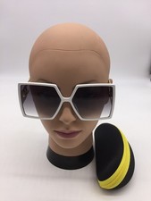 Dior Square Oversized White Designer Sunglasses 62-17-142 Grey Lens