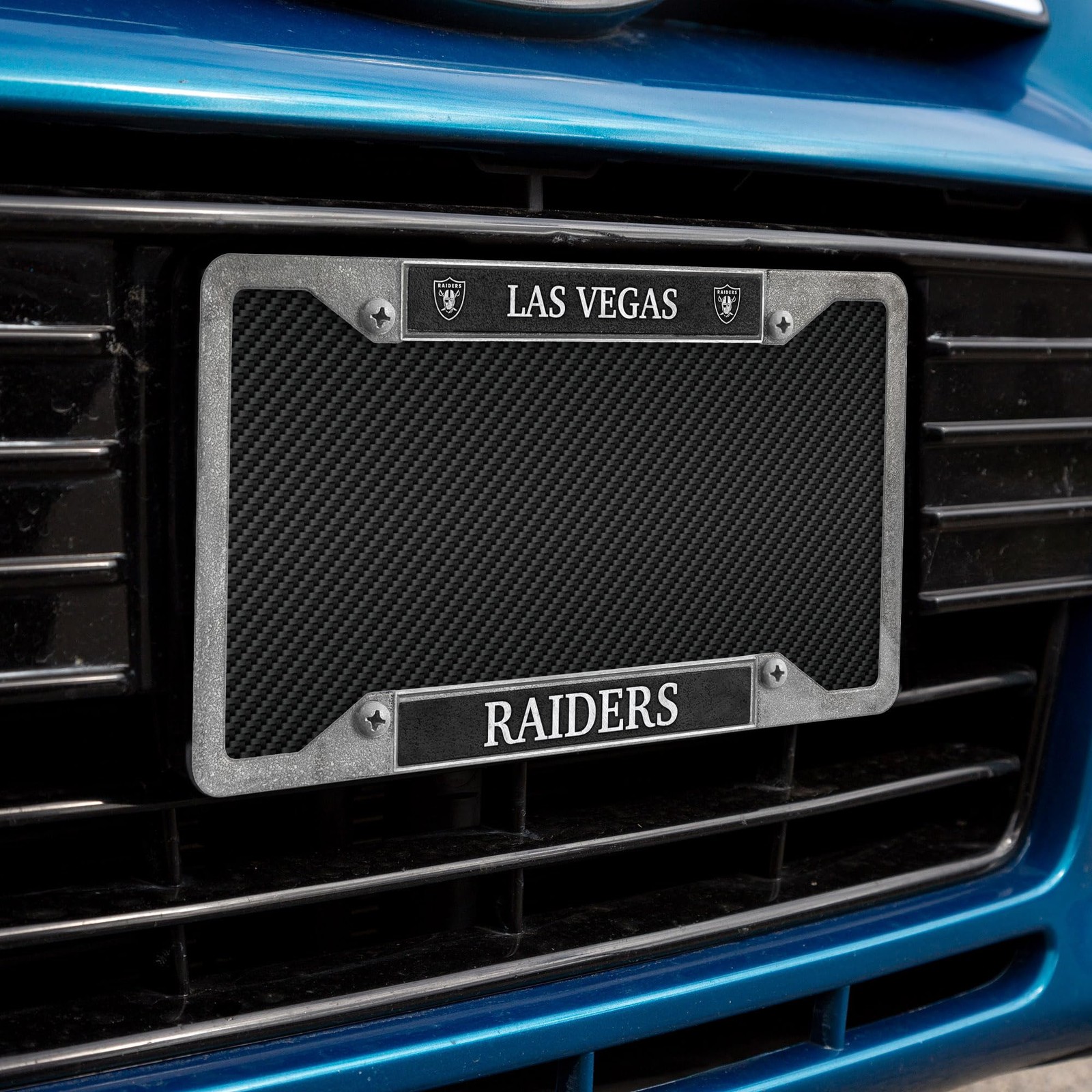 Rico Industries NFL Las Vegas Raiders Pewter License Plate Frame 12" x 6"