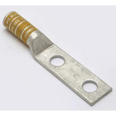 1 PC Burndy 'YA292N Two-Hole Compression Lug, 250 kcmil Max, 1/2 in Stud, L