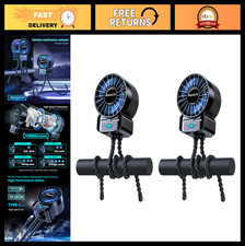 2 Pack Portable Stroller Fan - 4 Speed USB Rechargeable Mini Handheld Fan for Tr