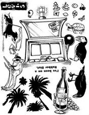 Unmounted Rubber Stamp Plate, Unmounted/Uncut Pink Rubber Stamps