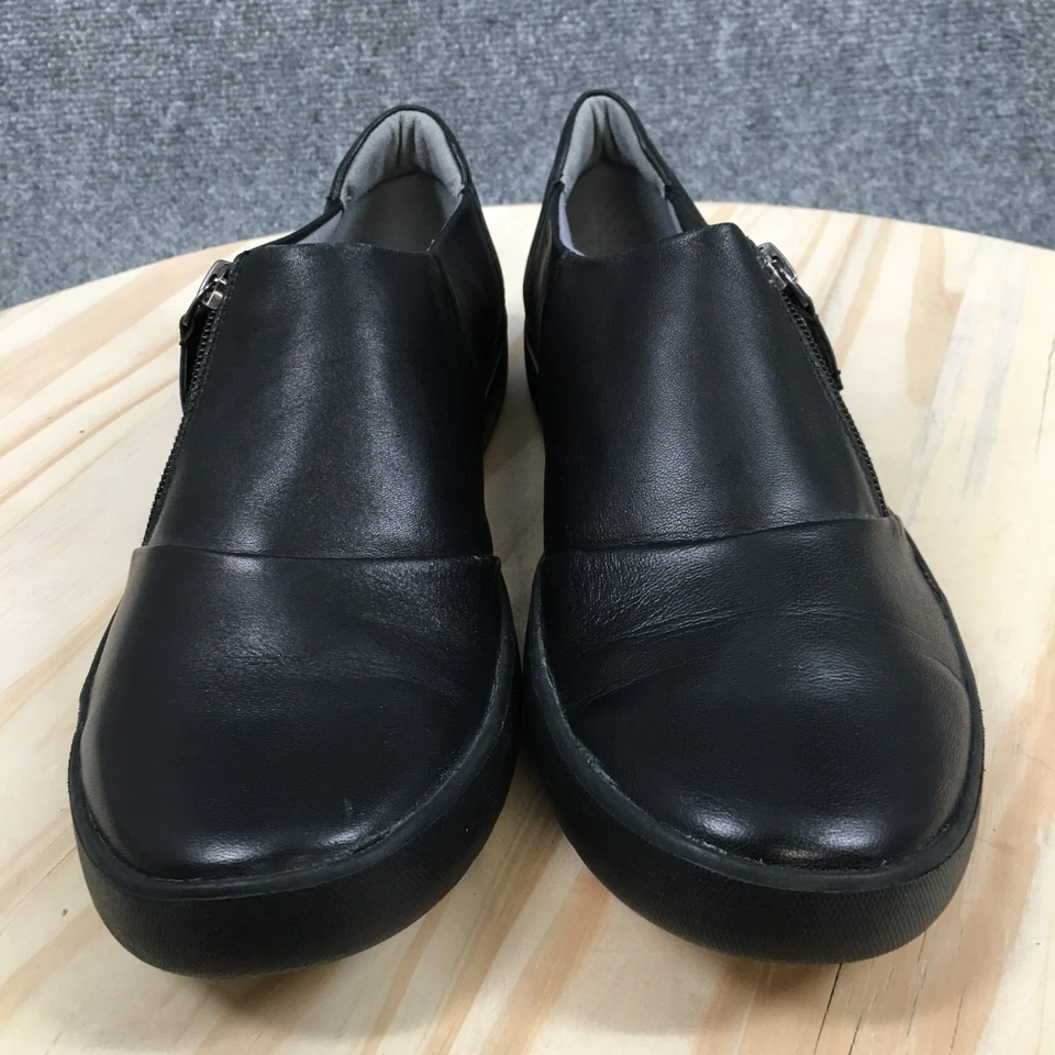 Clarks Zapatos Mujer 9 M Mocasines Cremalleras Cómodos Cuero Negro Informal Planos Foto 2 de 4