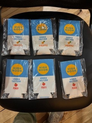 6 New HIGH NOON Hard Seltzer Koozie Pineapple / Peach Vodka - Spirits Wine Beer