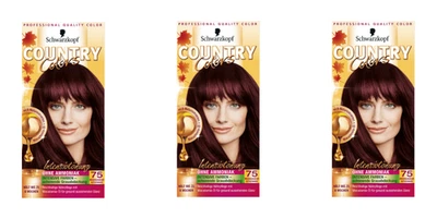 3 x Schwarzkopf Country Colors Intensivtönung 75 Madagasgar Rotschwarz