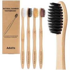 Bambuszahnbürsten 4er Pack biologisch BPA-frei nachhaltige Holz Zahnbürste