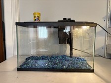 Tetra Rectangle Glass Aquarium Setup with Filter, Lid, Blue Gravel