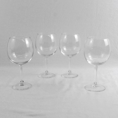 Lot Of 4 Matching The Cellar Basics Vidrio Wine Glasses Clear Glass 6.75'' Tall