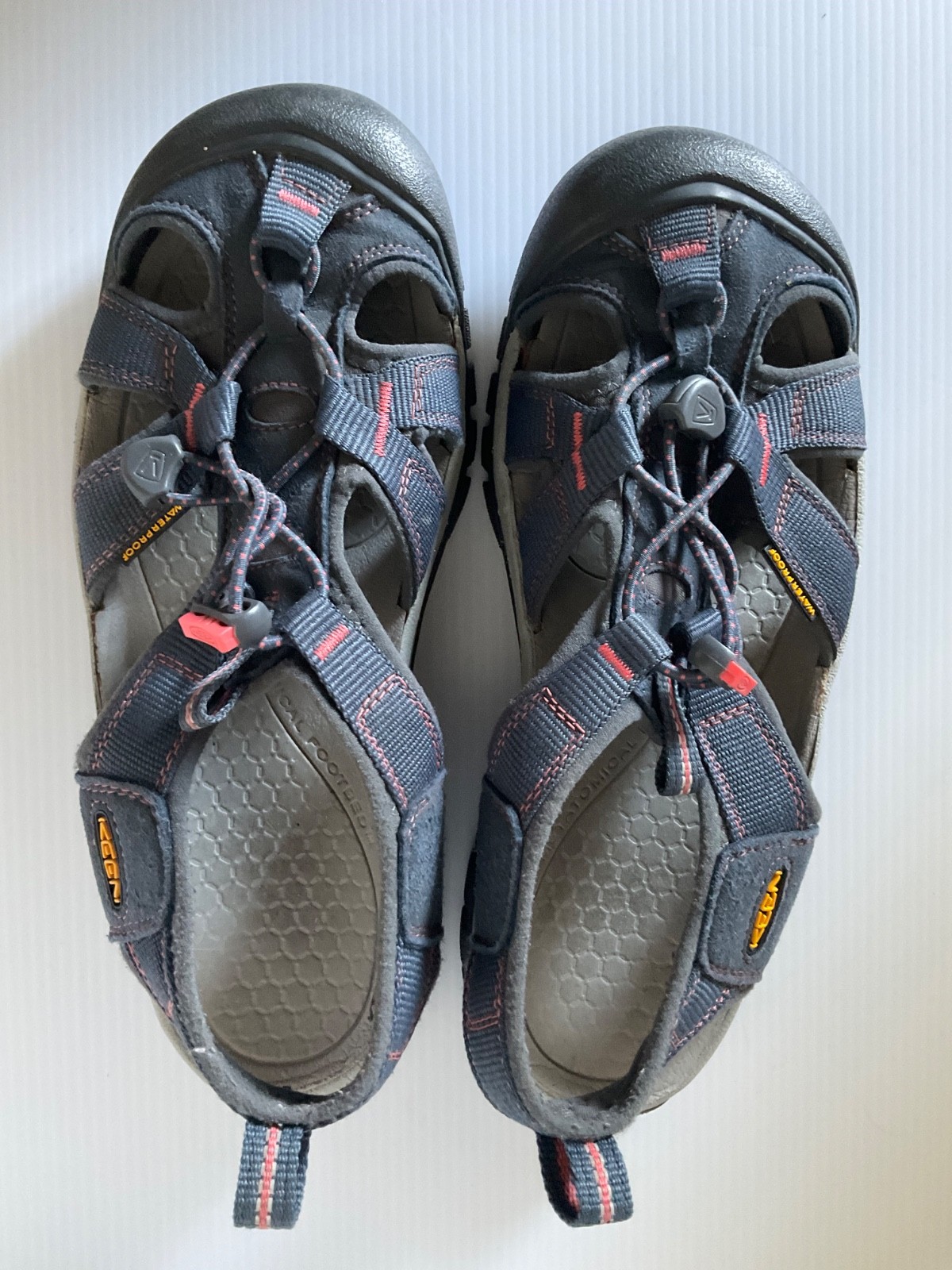 Scarpe sandali da trekking Keen donna cravatta slingback taglio punta cappuccio blu taglia 8 5