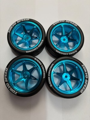 RC 1/10 Alu Felgen & Reifen TE37s in BLAU