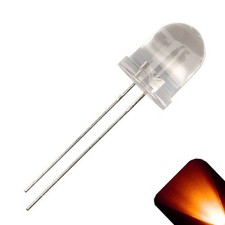 50 X Led 10mm Amber Orange Water Clear Ultra Bright Round Top Leds Light Rc Car