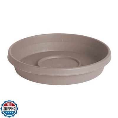 Bloem Terra Resin Saucer Tray: 4.75'' Bottom Width - Pebble Stone Beige - Matt