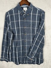 Ben Sherman Men's Button Up Shirt Size L Blue Color Checks Soft Long Sleeve