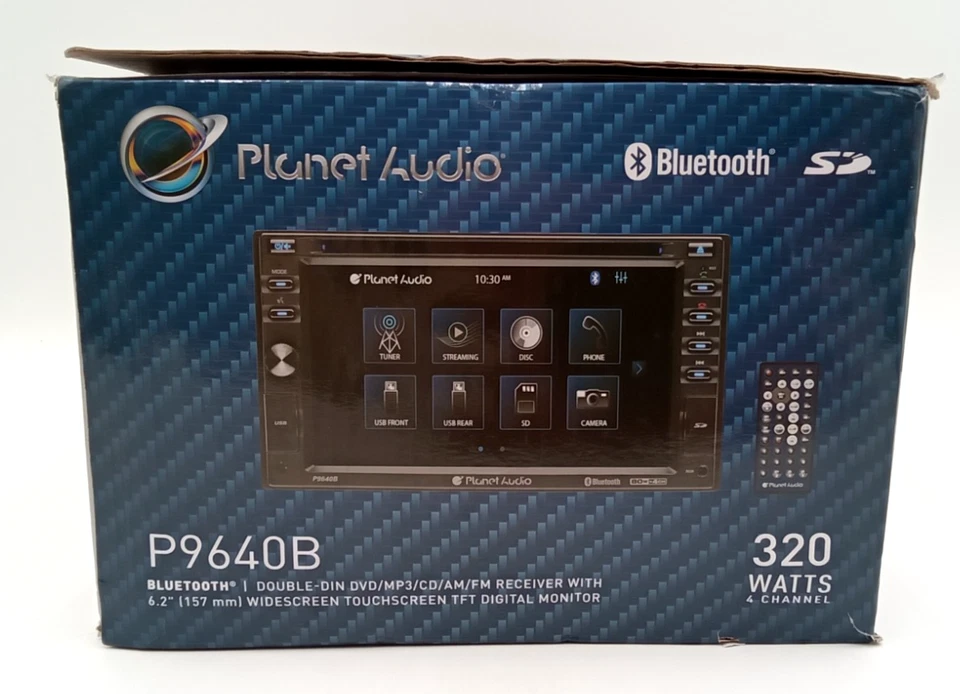 Planet Audio Dual Din DVD/MP3/CD/AM/FM/ Receiver P9640B Open Box - Image 2 of 4