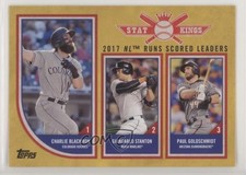 2018 Big League Stat Kings Trio Gold Paul Goldschmidt Giancarlo Stanton 03rx