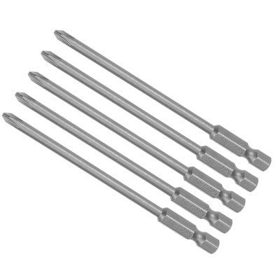 Phillips Cross Screwdriver Bit PH1 4mm 100mm L 1/4'' Hex Shank S2 Magnetic5Pcs