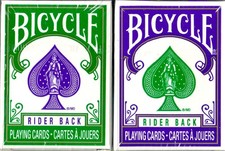 Two Bicycle Mini Playing Card Decks Green/Pur...
