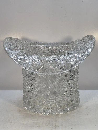 Fenton Daisy and Button Top Hat Clear Extra Large (5”H 6-1/8"W) Vintage EAPG