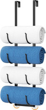 Over The Door Rolled Towel Rack for Bathroom: 4-Tier Hanging Towel Storage Holde