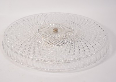 Vintage WMF Tortenplatte Kuchenplatte Glas auf E.P. Brass Metallfuß drehbar