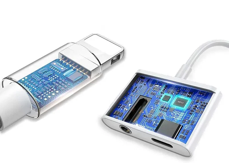 2in1 Adapter für Apple iPhone Splitter auf Klinke Aux 3,5mm Audio Kopfhörer Weiß - Bild 4 von 4