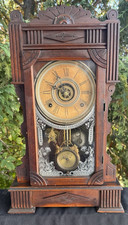 Antique C 1885 Gilbert CALPE Model Mantle Parlor Clock With ALARM - SEE VIDEO