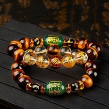 Chinese Zodiac Year Beaded Bracelet Buddha Bead Unisex Men Women Lucky Gift