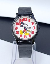 Rare Red Vintage Mickey Mouse Watch Seiko Lorus V515-8000 Shioriji Japan Quartz