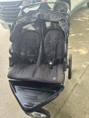 BOB Black 3-Wheel Double Jogging Stroller w/ Canopy, Folding
