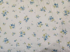 Vintage Wamsutta Blue Roses Twin Flat Sheet Superlin 1970's Cottagecore 2