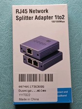 RJ45 Gigabit Ethernet Splitter 1000Mbps LAN Network Internet 1 to 2 Out Adapter